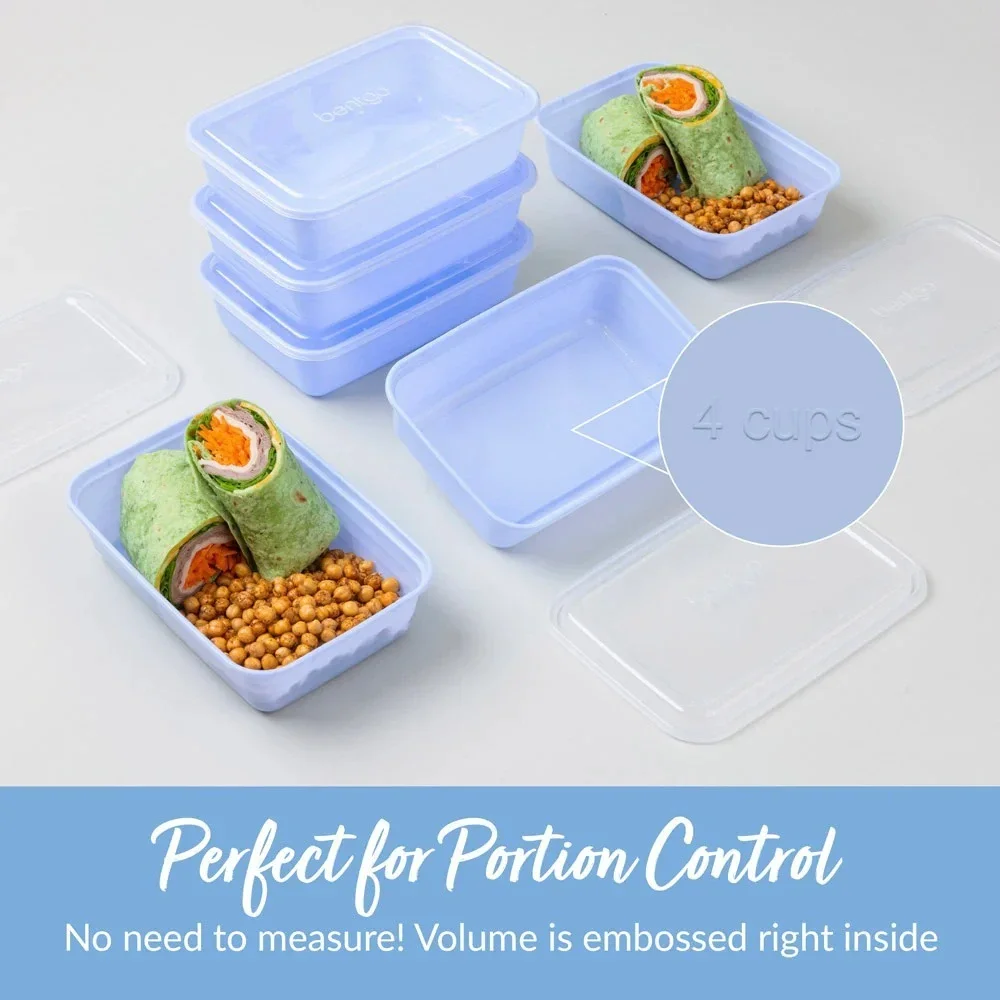 Bentgo Prep 1-Compartment Meal Prep Containers – 20-Piece Set (10 Trays + lids)